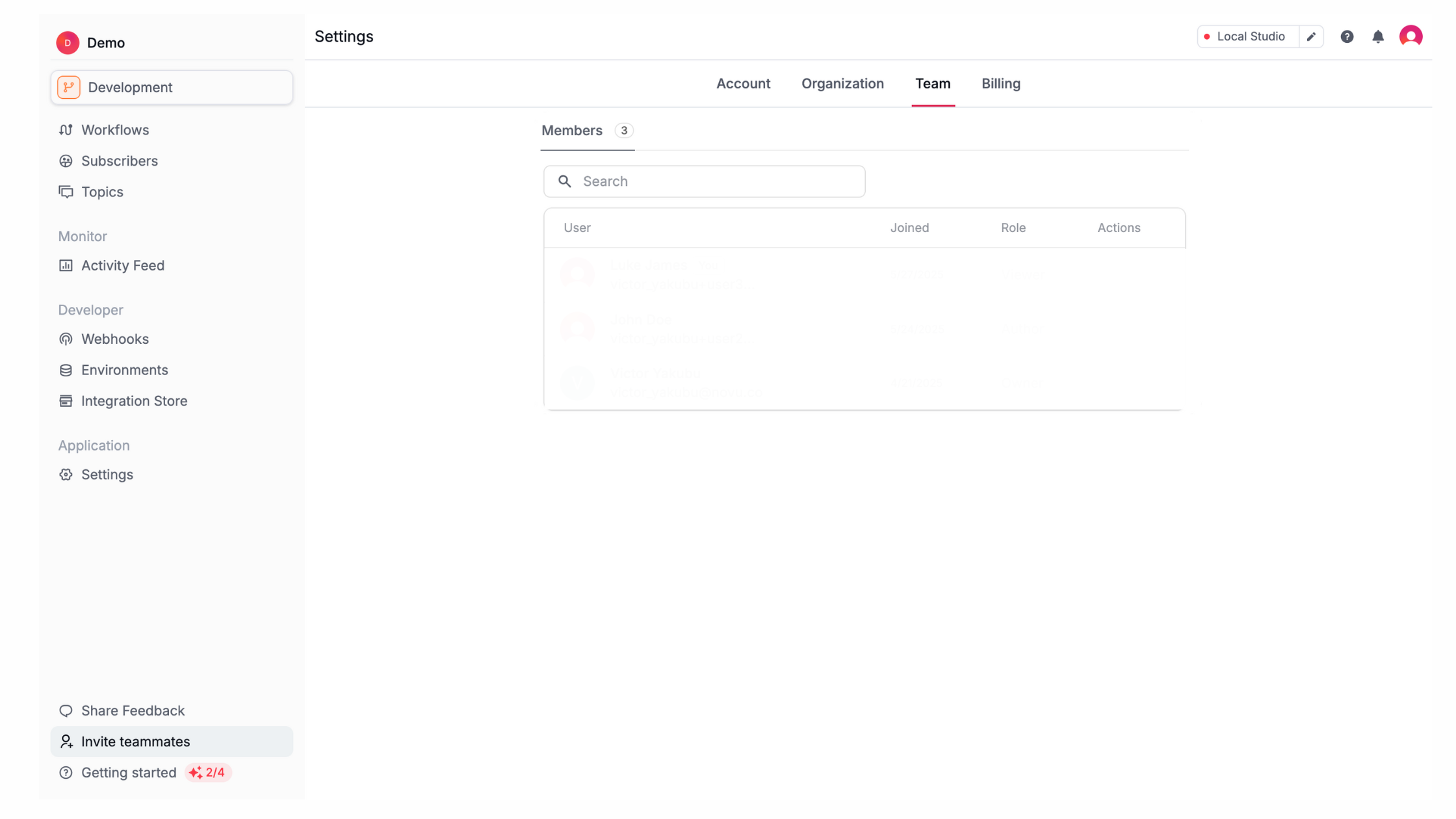 Managing organization members
