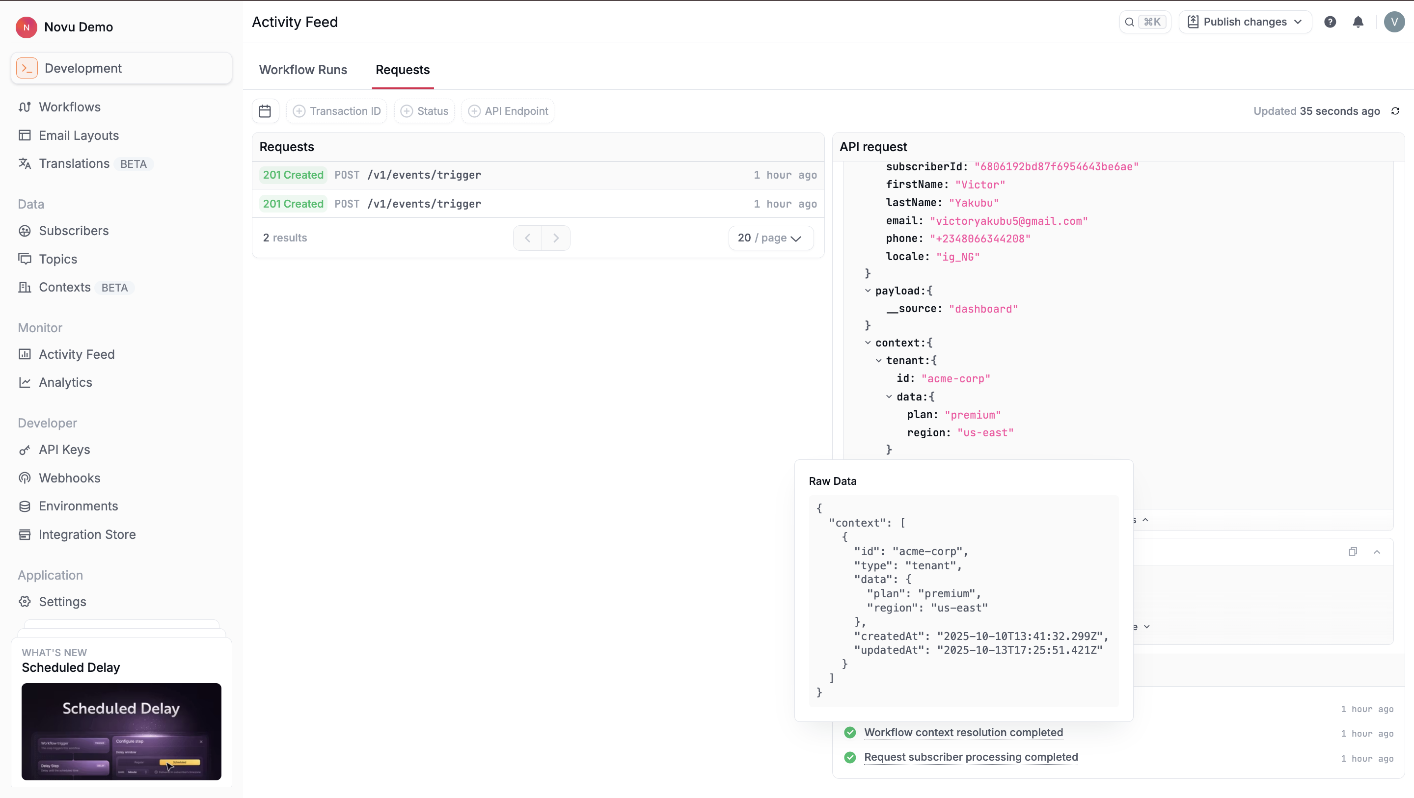 Verifying the resolved context